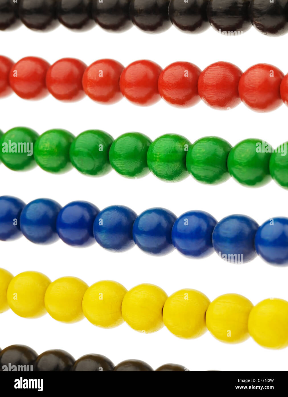 Un abaco con perline colorate come un aiuto nel conteggio. Foto Stock