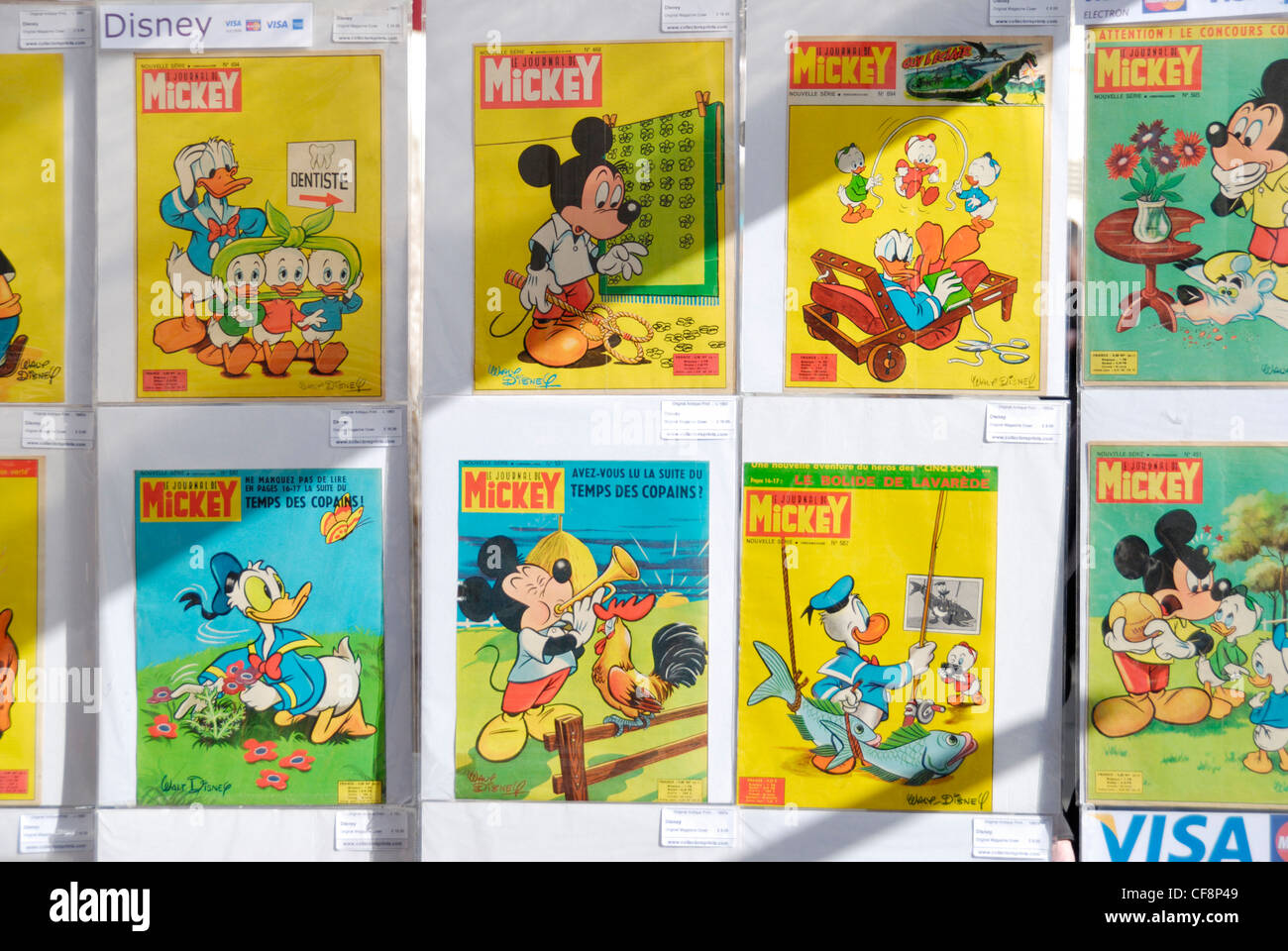 Mickey Mouse copertine di riviste su un mercato in stallo Foto Stock