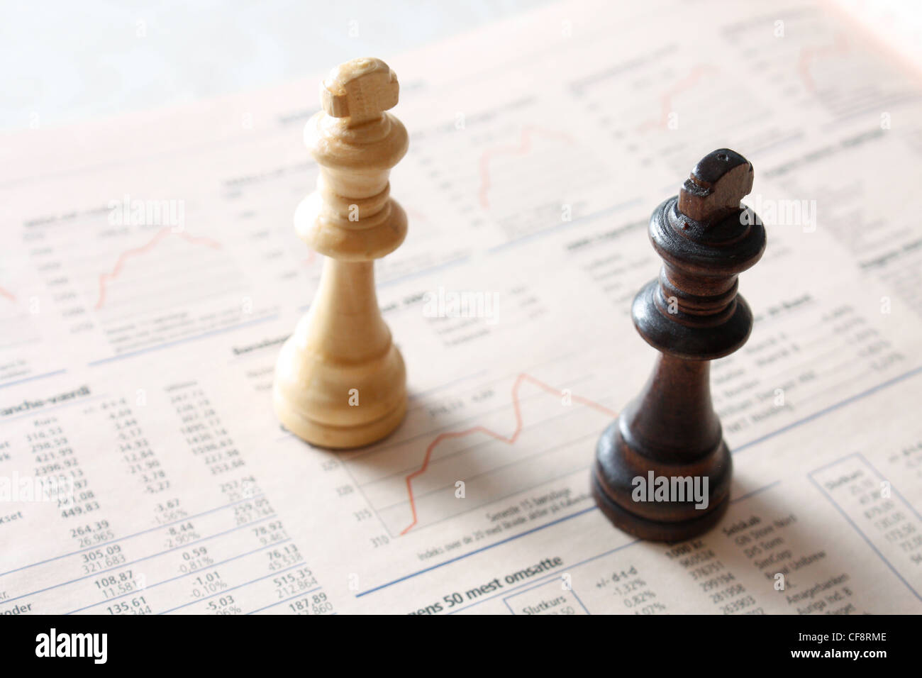 Gli scacchi come metafora per i mercati azionari Foto Stock