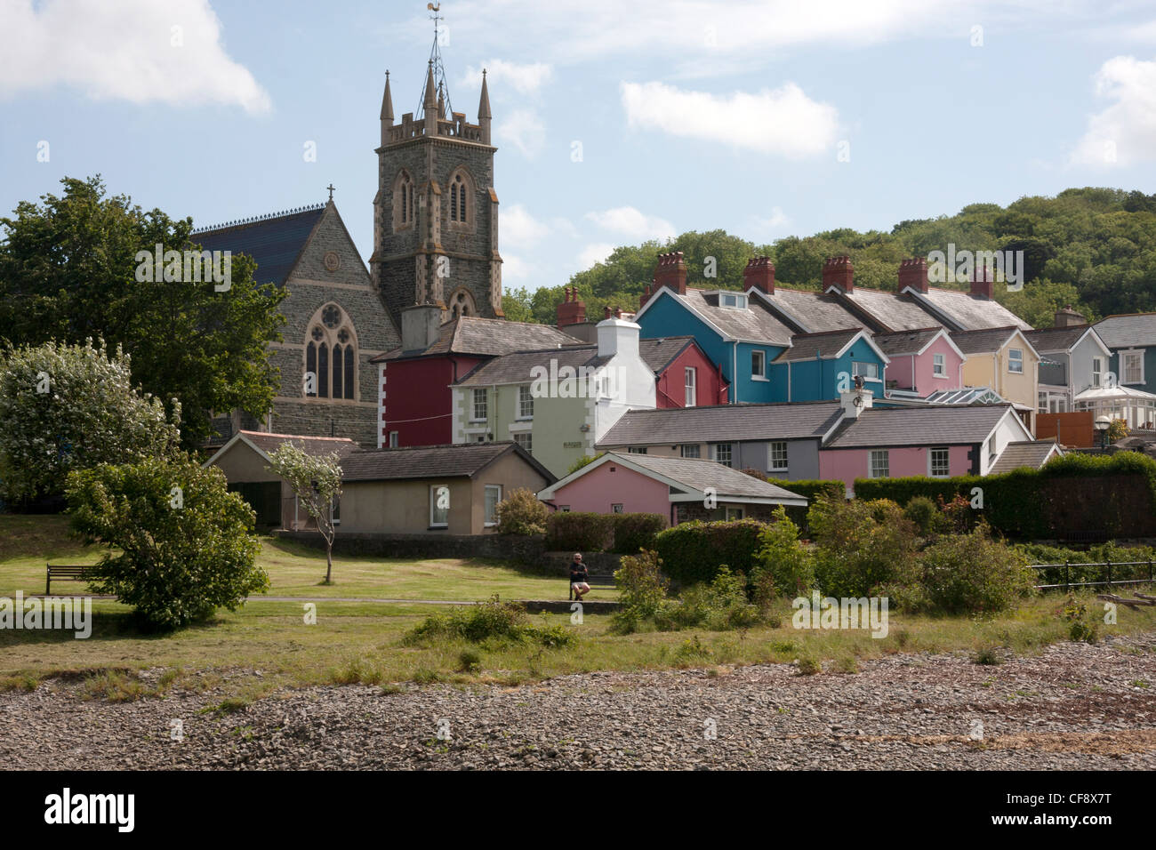 Aberaeron è una località balneare, l'estuario del fiume Aeron Aeron, essendo un Welsh dio della guerra. Foto Stock