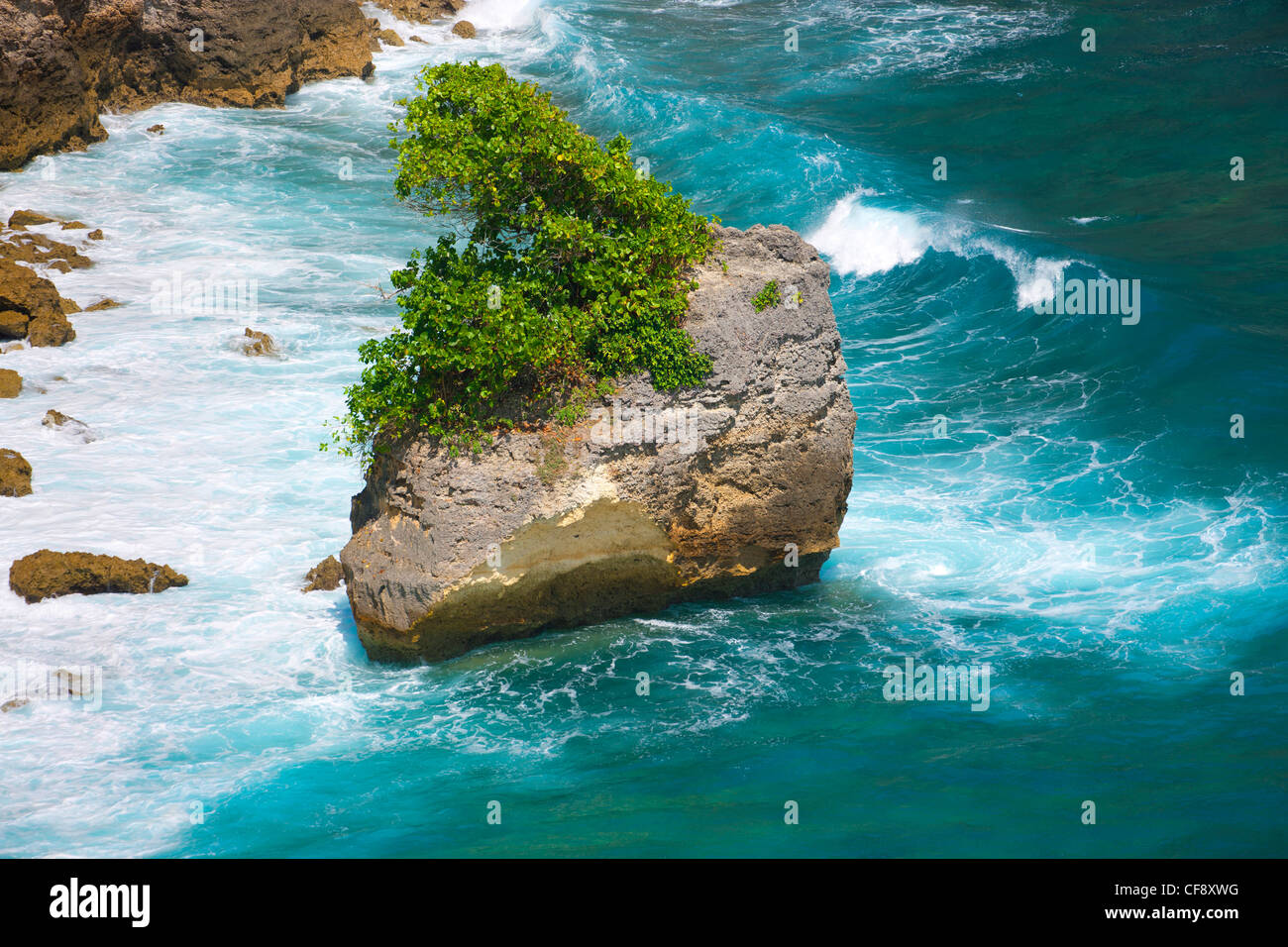 Ulu Watu, Indonesia, Asia, Bali, mare, viaggi, vacanze, Vacanze Costa, rock, Cliff, onde, isola, isola, Foto Stock