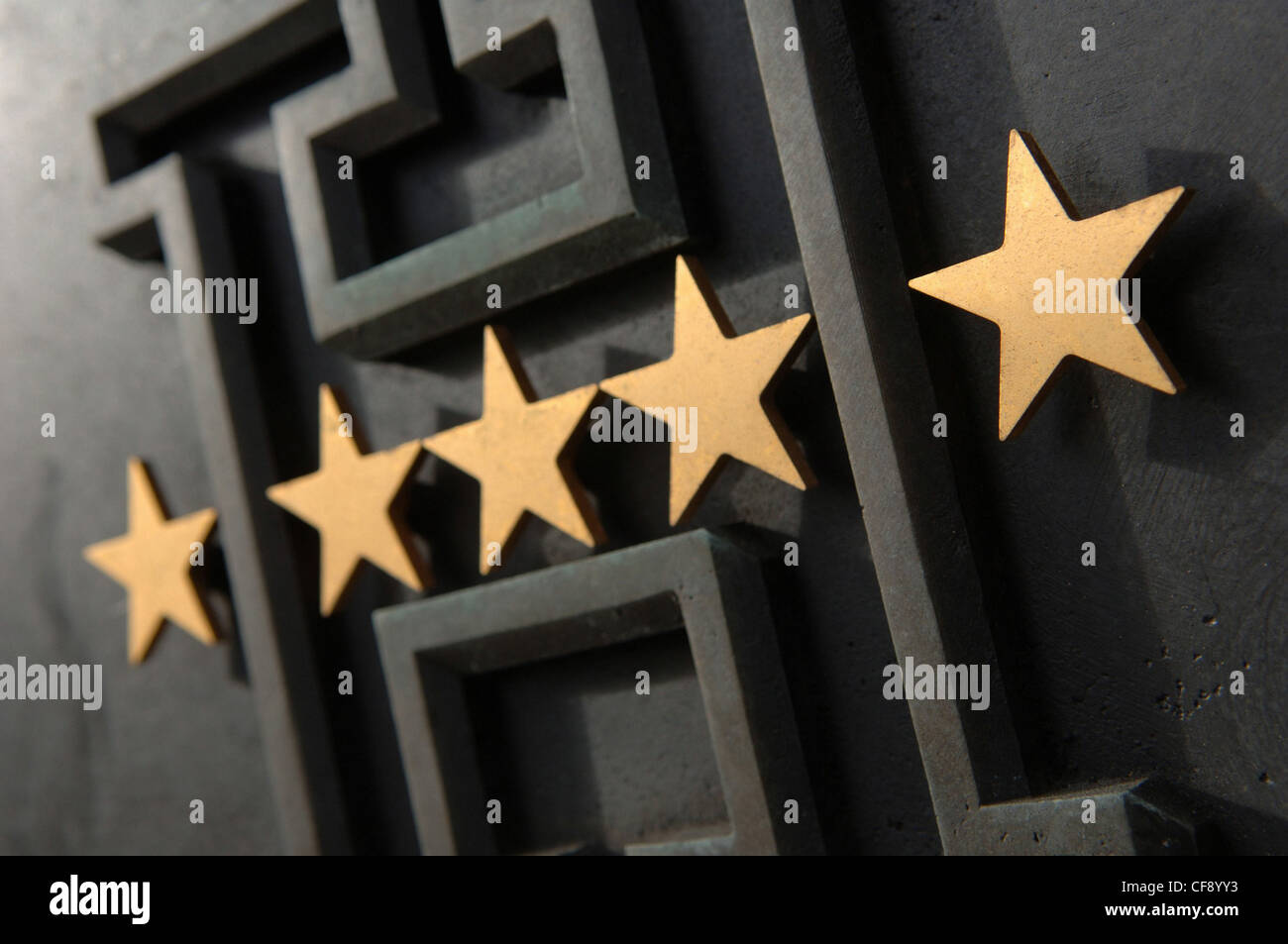 Valutazione, valutazione, classificazione, stelle, 5 stelle, cinque stelle, hotel, Foto Stock