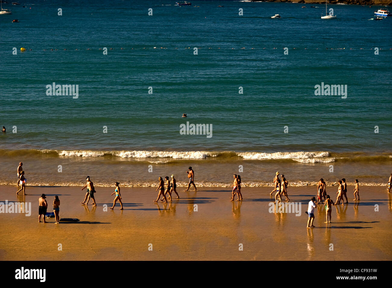 La Concha beach in san sebastian, paesi baschi Foto Stock