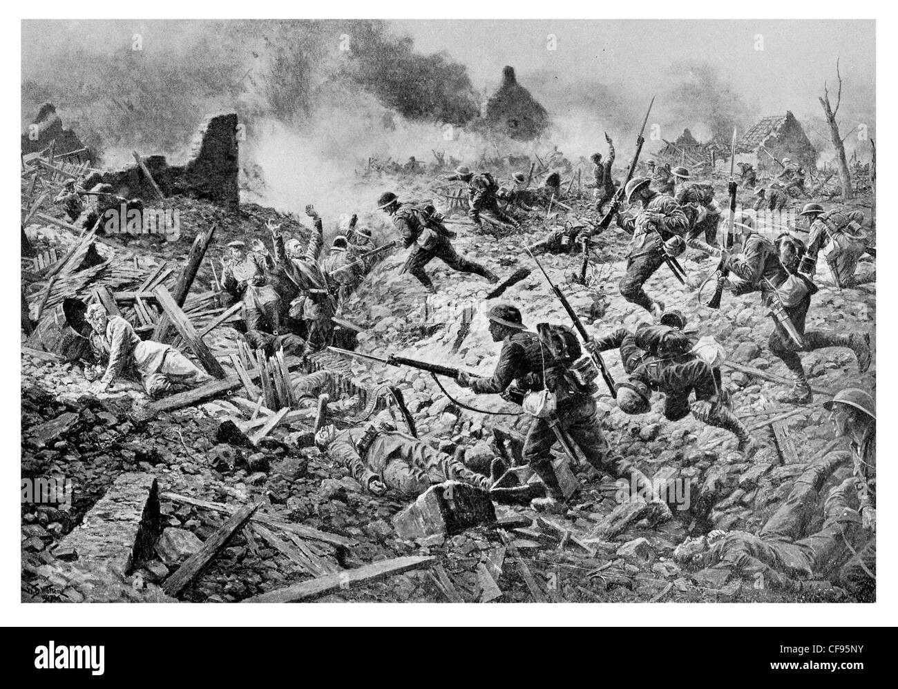 Londra Territorials Battaglia di Pozières, che è stato parte della Battaglia delle Somme.23 Luglio - 7 Agosto 1916 Foto Stock