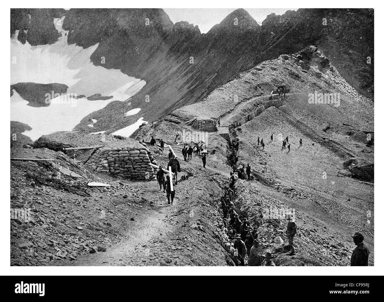 Italiano posizione di fanteria alte Alpi Foto Stock