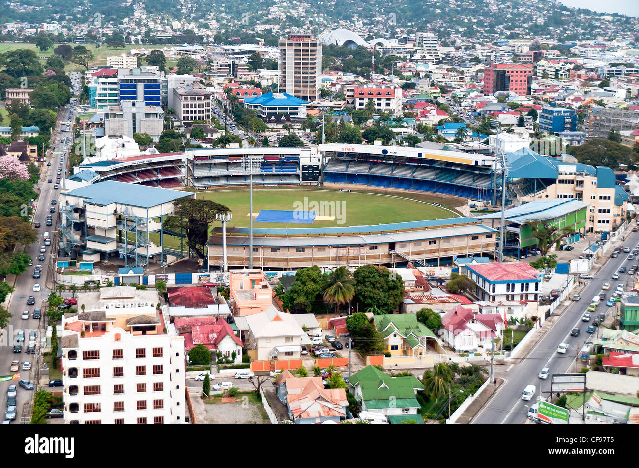 Queen's Park ovale in porto di Spagna è attualmente la più grande capacità di cricket in Indie ad ovest. Foto Stock