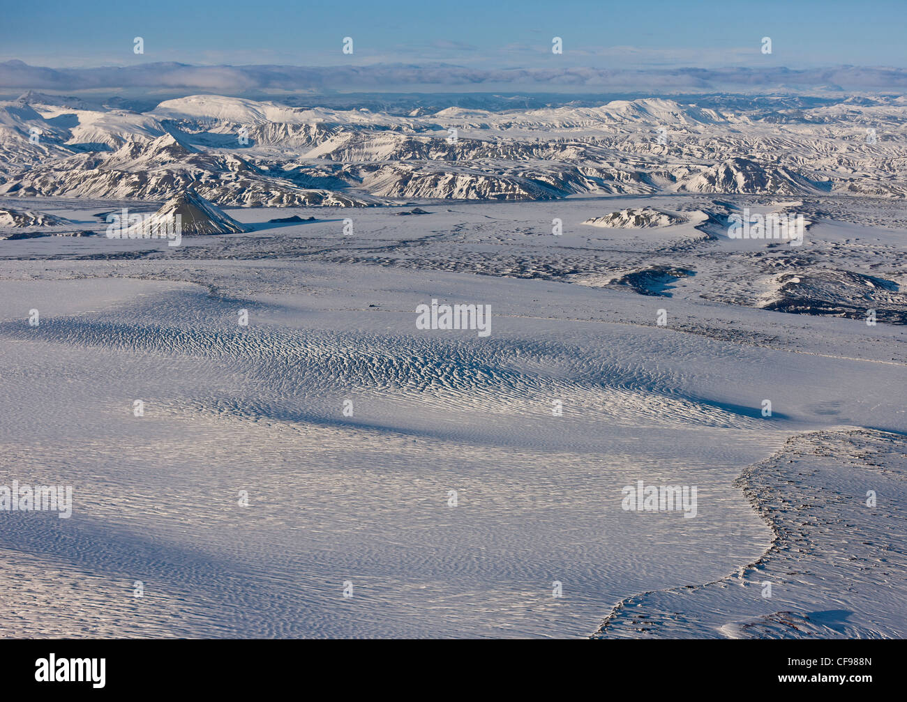 Vulcano Katla, Myrdalsjokull calotta di ghiaccio, Islanda Foto Stock