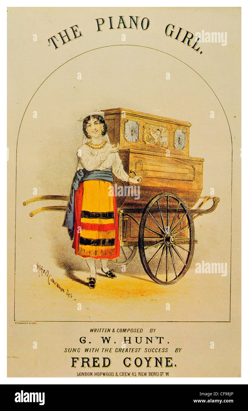 La ragazza di pianoforte da GW Hunt cantata da Fred Coyne London Sale della Musica 1879 Foto Stock