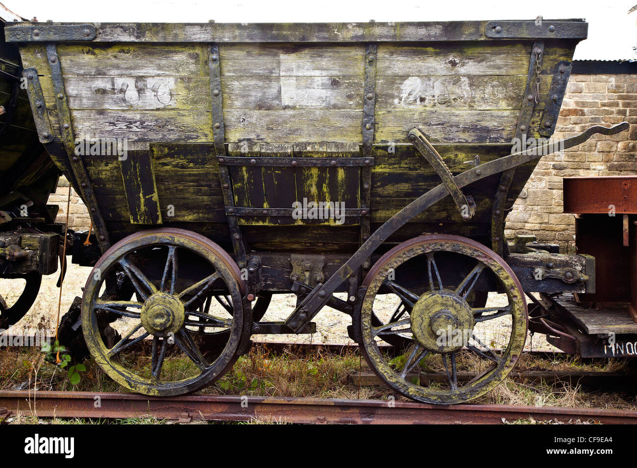 Il vecchio materiale rotabile, Tanfield storica ferrovia, Stanley vicino a Gateshead Foto Stock