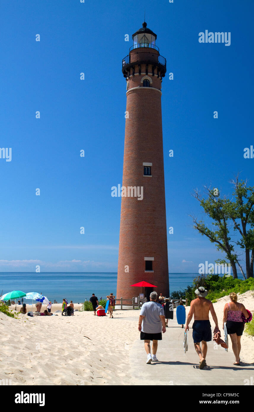 Il piccolo Sable punto luce sul Lago Michigan nel Golden Township, Michigan, Stati Uniti d'America. Foto Stock