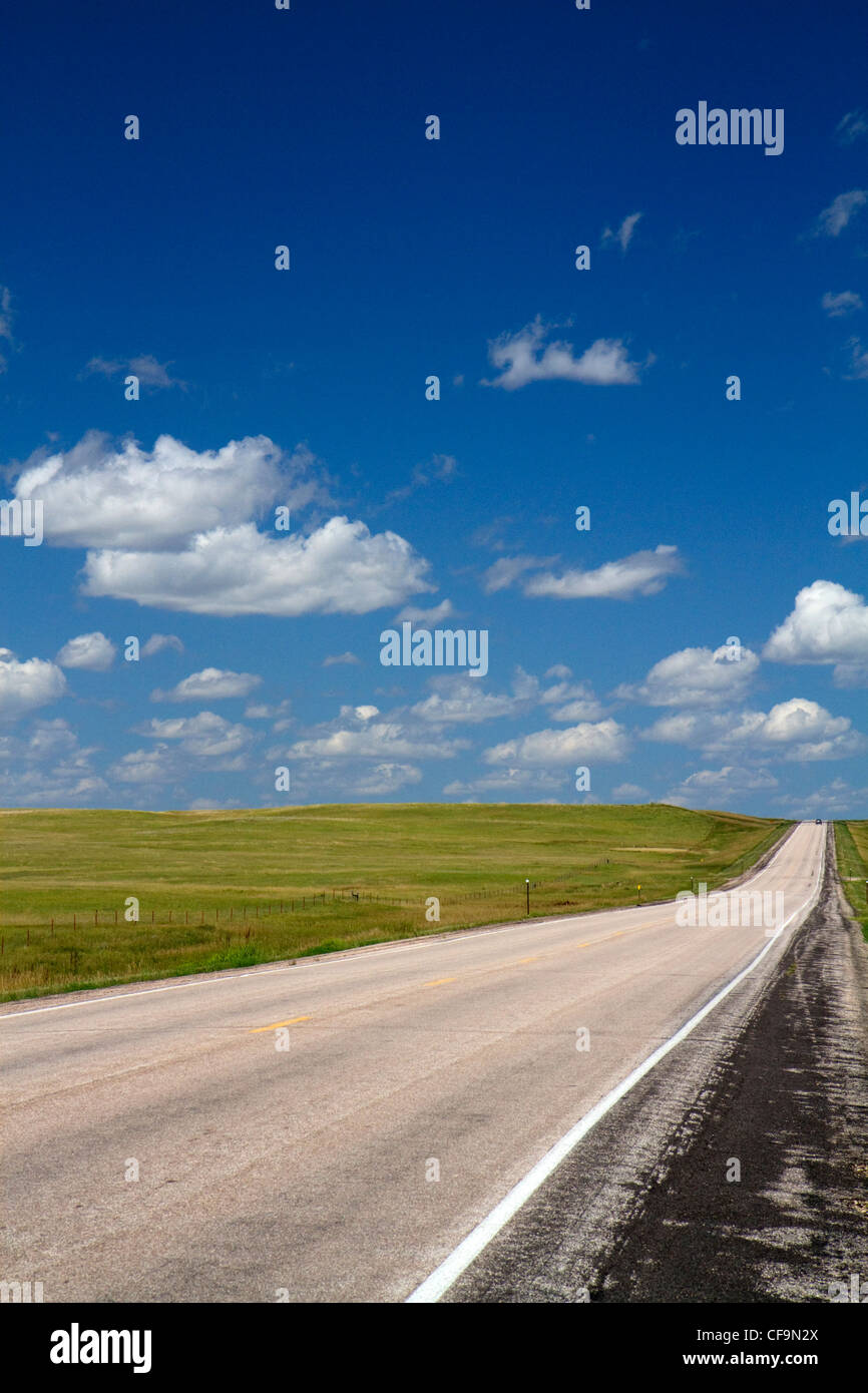 Autostrada 85 a nord di Spearfish, Dakota del Sud, Stati Uniti d'America. Foto Stock