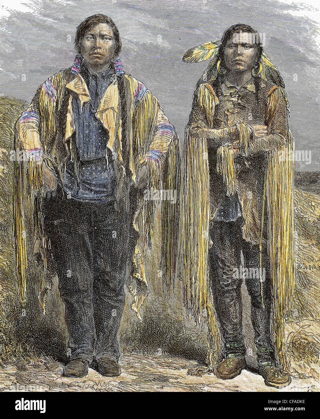 Indiani Americani. Popolo Ute. Incisione, 1880. Foto Stock