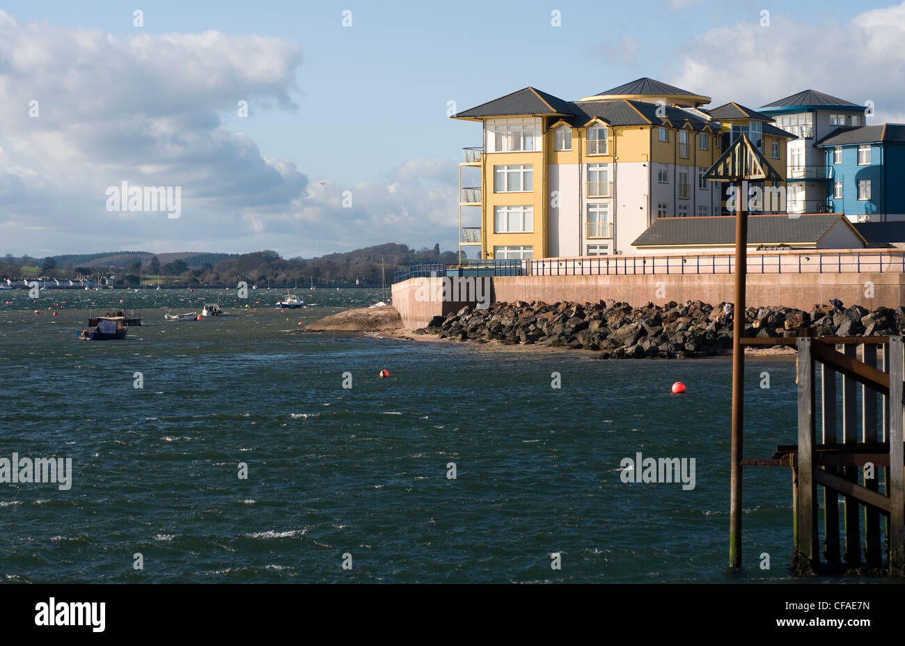 Exmouth dal dock,Fiume Exe Foto Stock