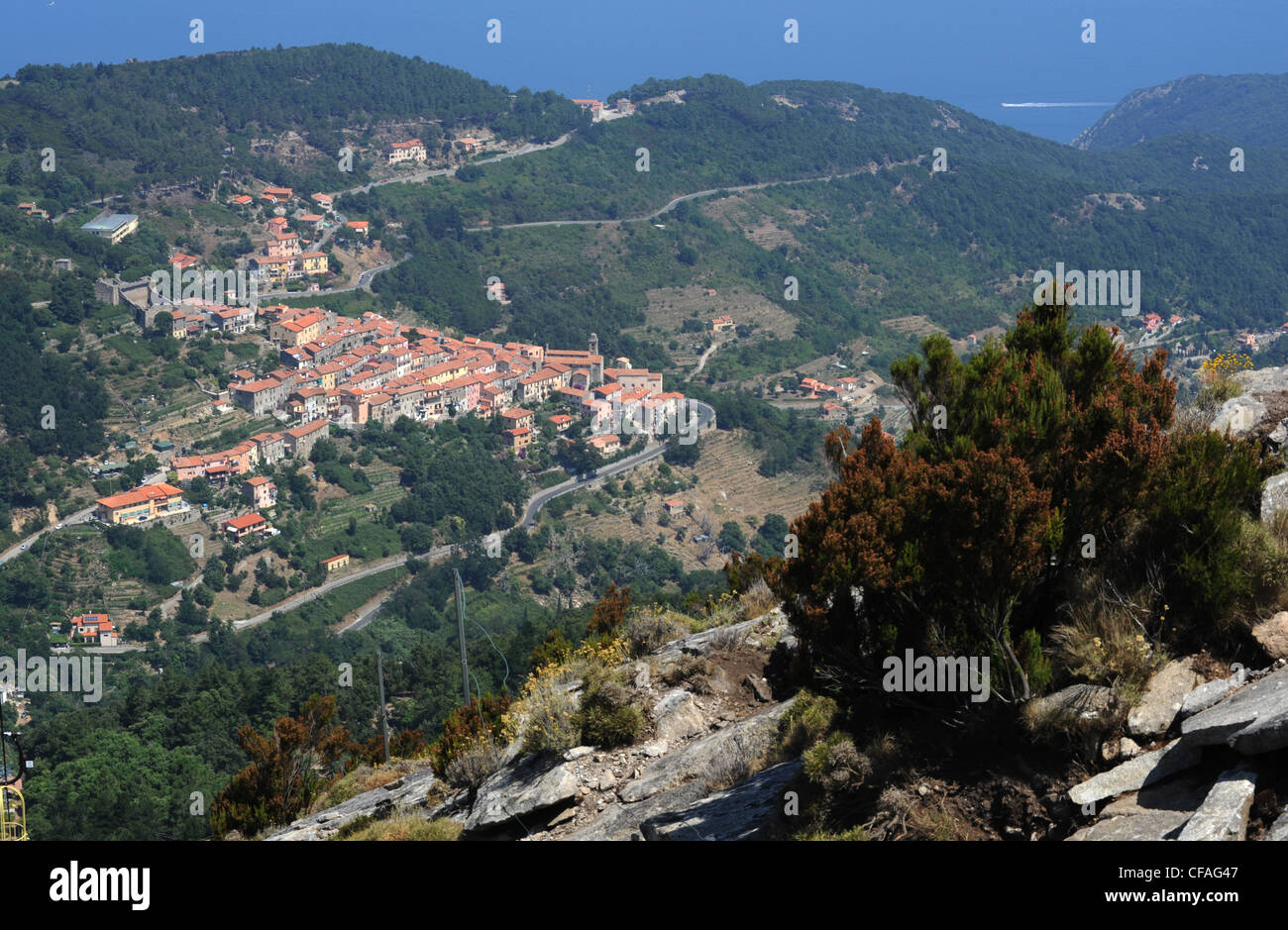 Italia, Isola d'Elba, Isola d'Elba, Toscana, Marciana, villaggio, boschi, foreste, Foto Stock