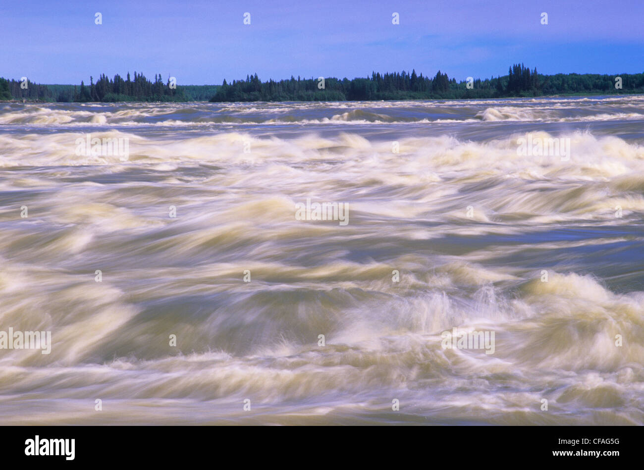 Pelican Rapids, Slave River, Northern Alberta, Canada. Foto Stock