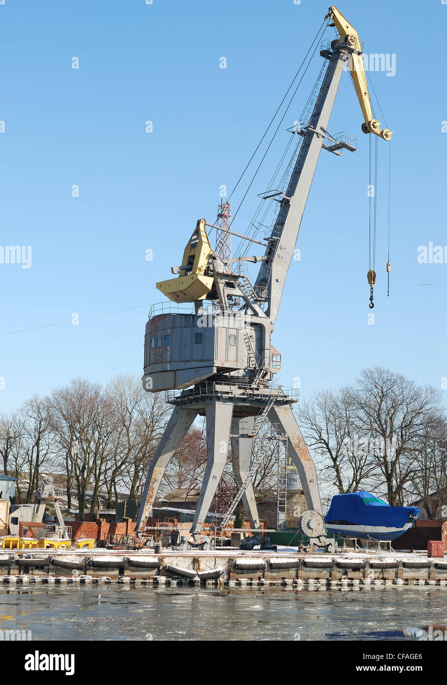 Gru del porto Foto Stock