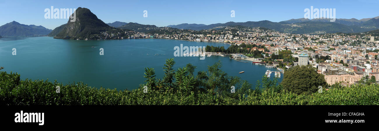 La Svizzera, Europa, Ticino, Lugano, San Salvatore, panoramica, lago di Lugano, lago, Foto Stock