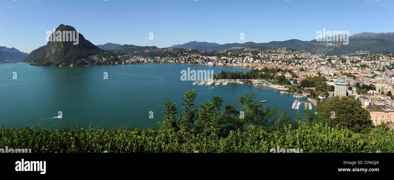 La Svizzera, Europa, Ticino, Lugano, San Salvatore, panoramica, lago di Lugano, lago, Foto Stock