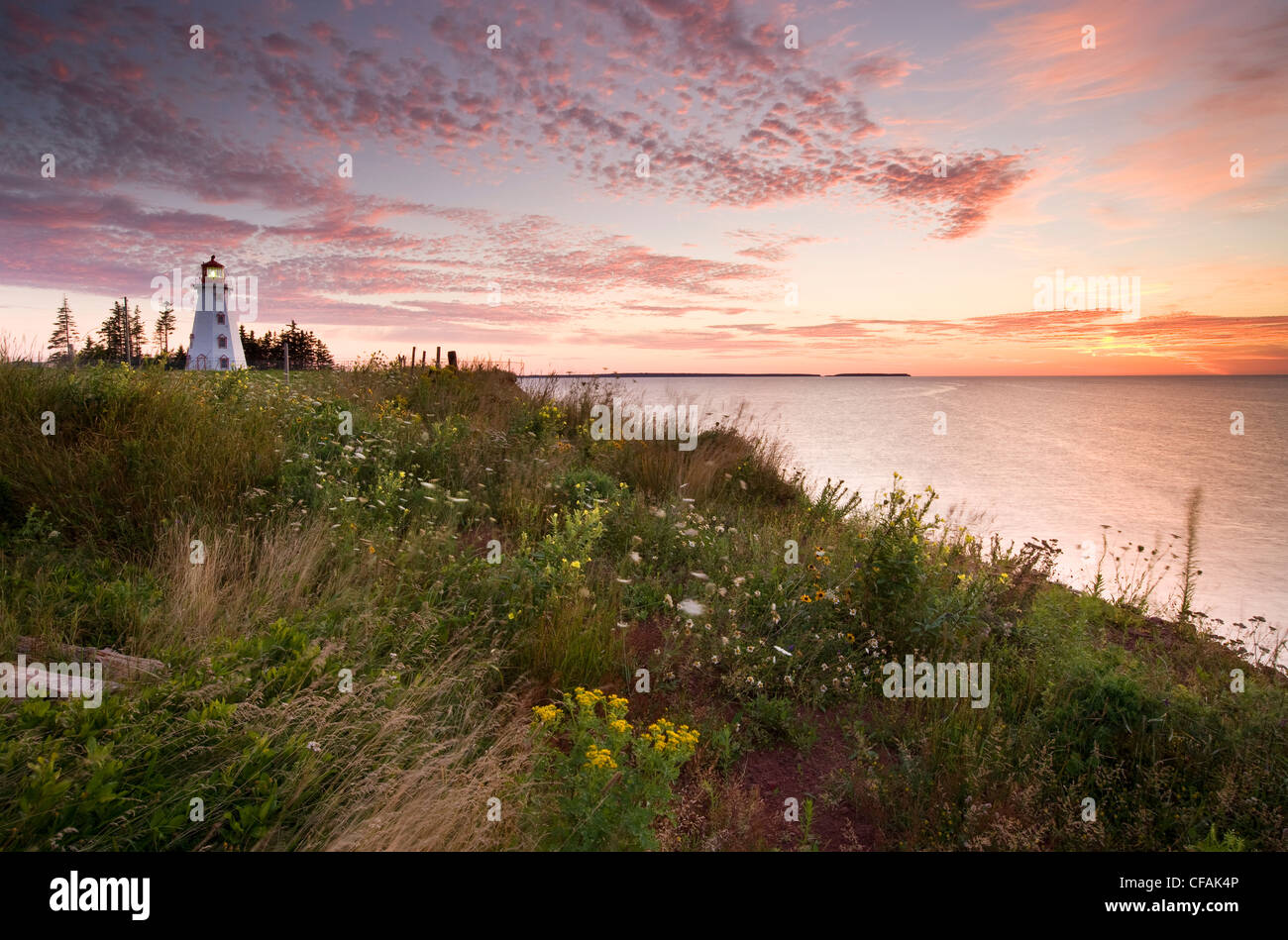 Sunrise a Panmure Island, Prince Edward Island, Canada. Foto Stock