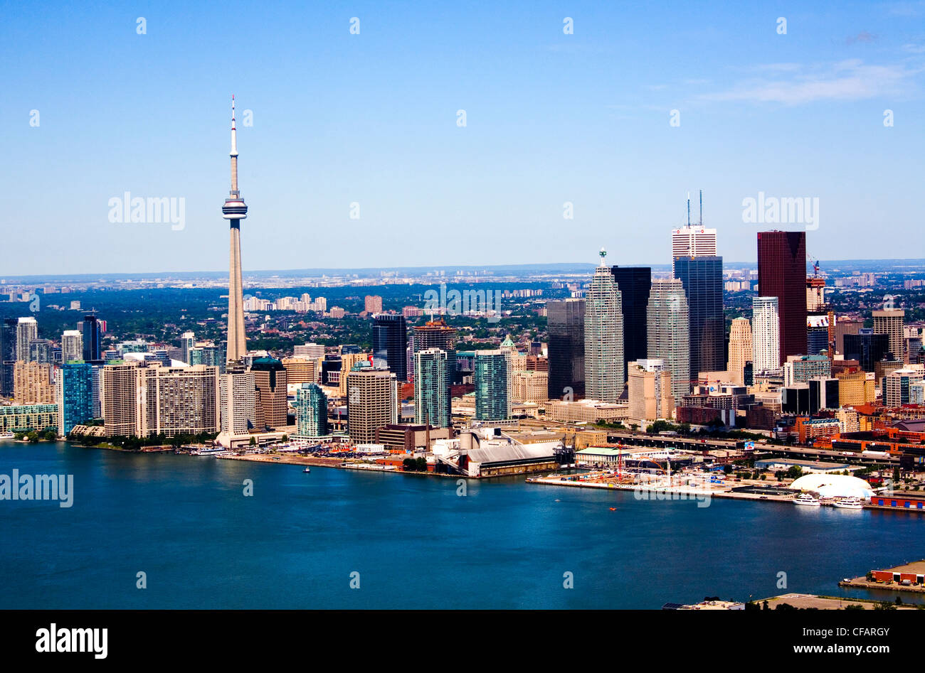 Toronto skyline con la CN Tower, Toronto, Ontario, Canada Foto Stock