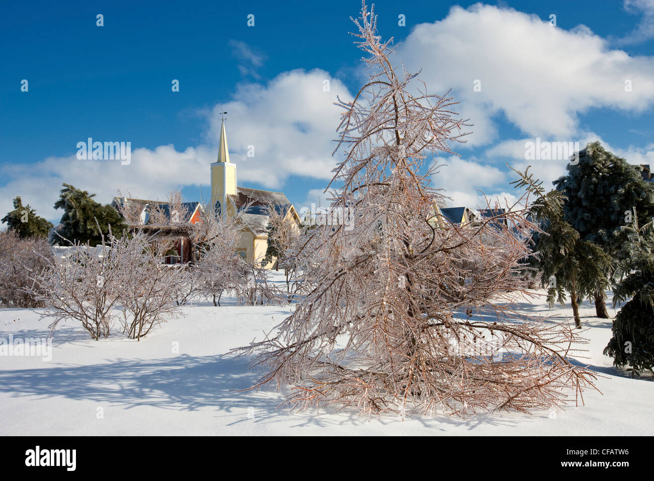 Villaggio Avonlea in inverno, Cavendish, Prince Edward Island, Canada. Foto Stock