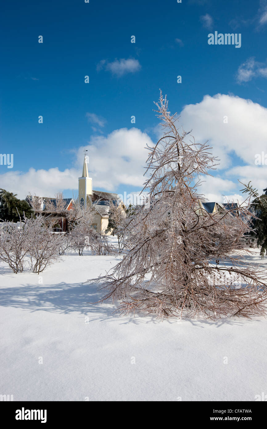 Villaggio Avonlea in inverno, Cavendish, Prince Edward Island, Canada. Foto Stock