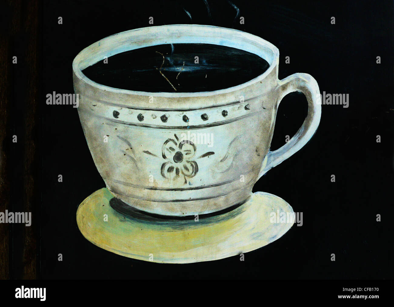 Immagine dipinta di una tazza di caffè Foto Stock