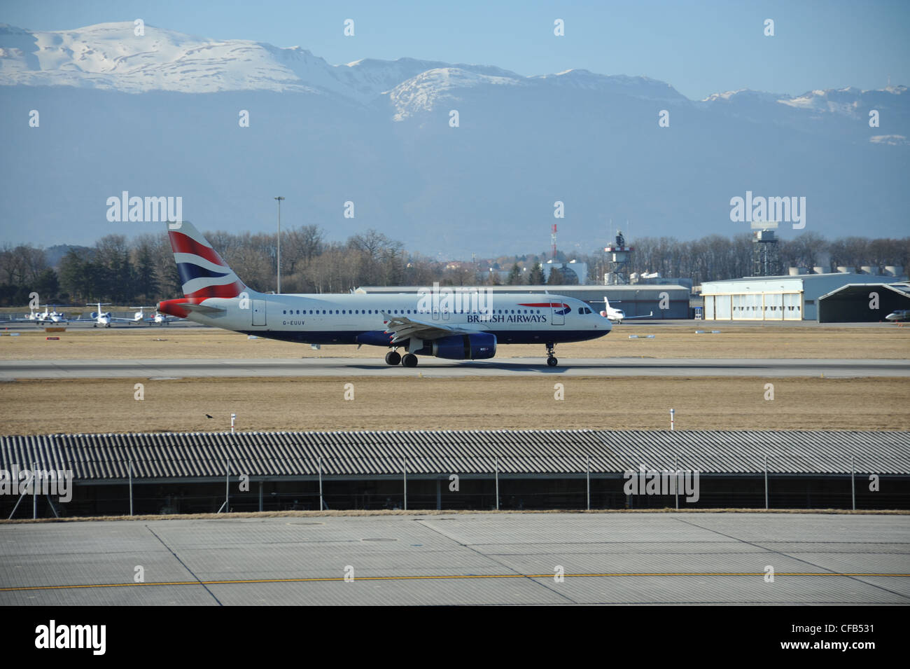 British Airways Airbus A320 all'aeroporto di Ginevra Foto Stock