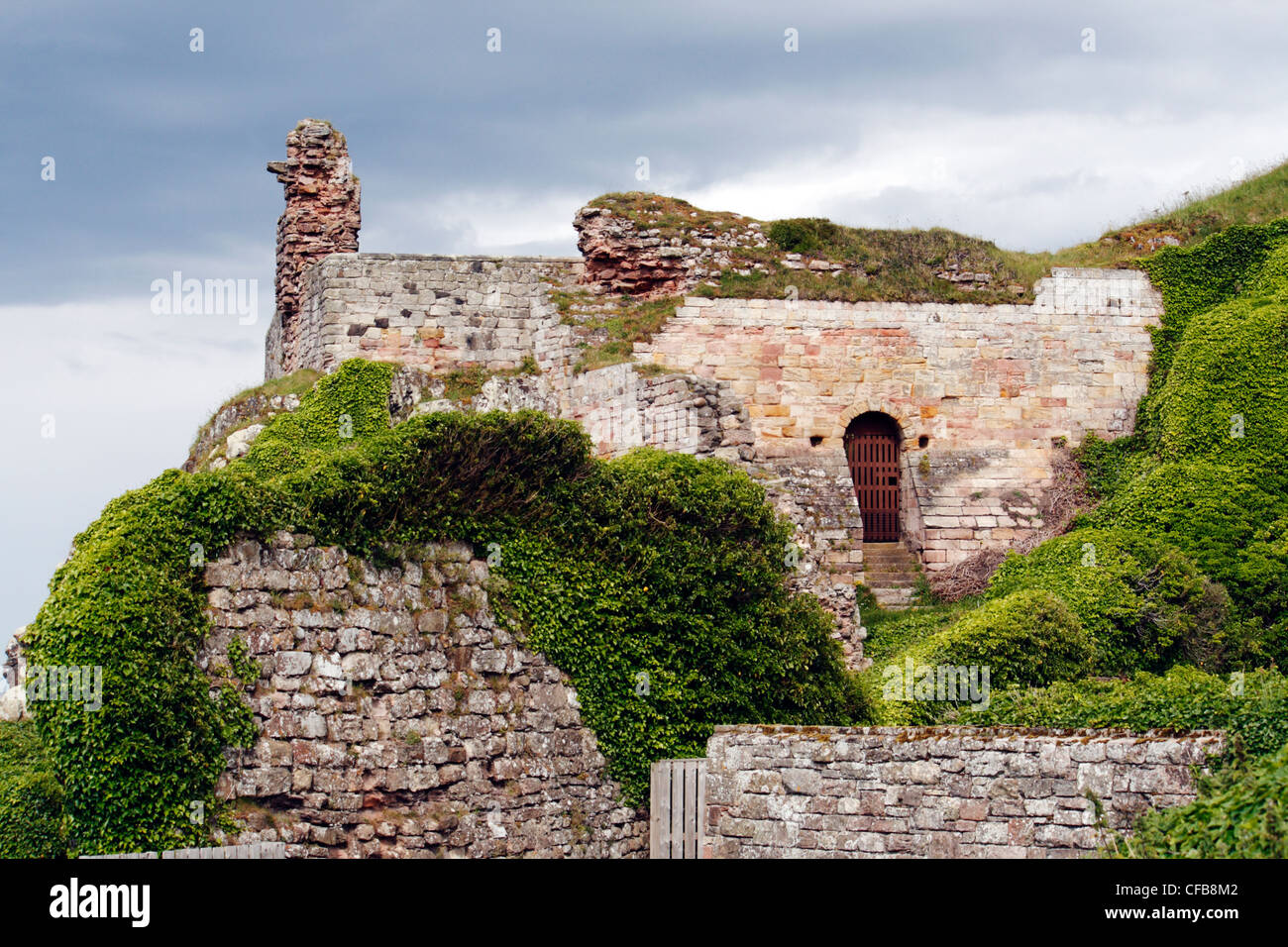 Parte del castello di Bamburgh in Northumberland sulla costa nord est dell'Inghilterra. Foto Stock