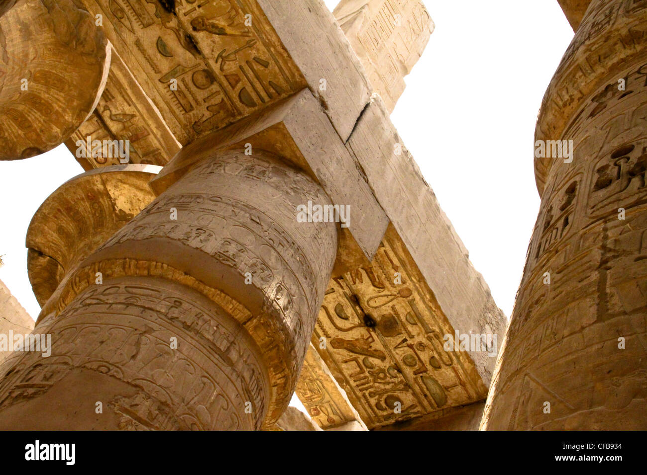 Il grande tempio di Karnak dedicato al culto di Amon, nella città di Luxor in Egitto Foto Stock
