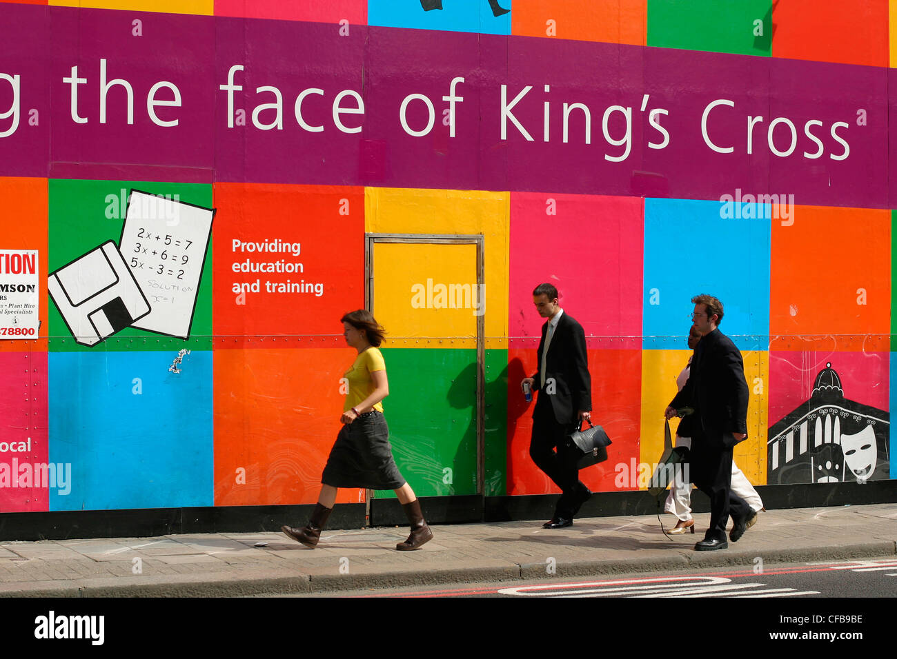 Lavori di costruzione attorno a Kings Cross Londra Foto Stock