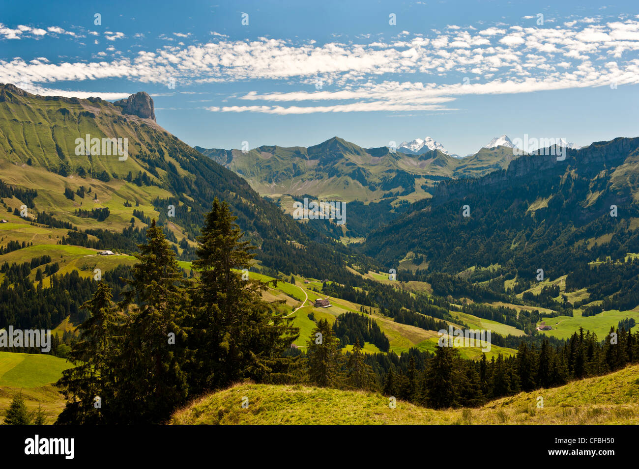 Montagne, mountainscape, scenario di montagna, il paesaggio di montagna, Canton Lucerna, paesaggio, Schafflue, Schibengütsch, Svizzera Foto Stock