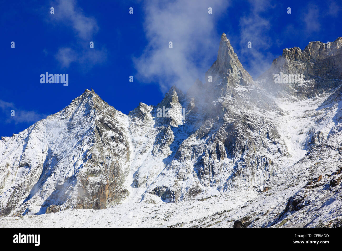 Aiguille, montagna, Aiguille de la Tsa, Arolla, Arolla valley, panorama di montagna, Eringer valley, picco, Tsa, Vallese, Svizzera Foto Stock