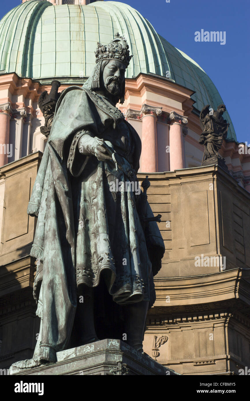 Praga - imperatore Carlo IV punto di riferimento Foto Stock