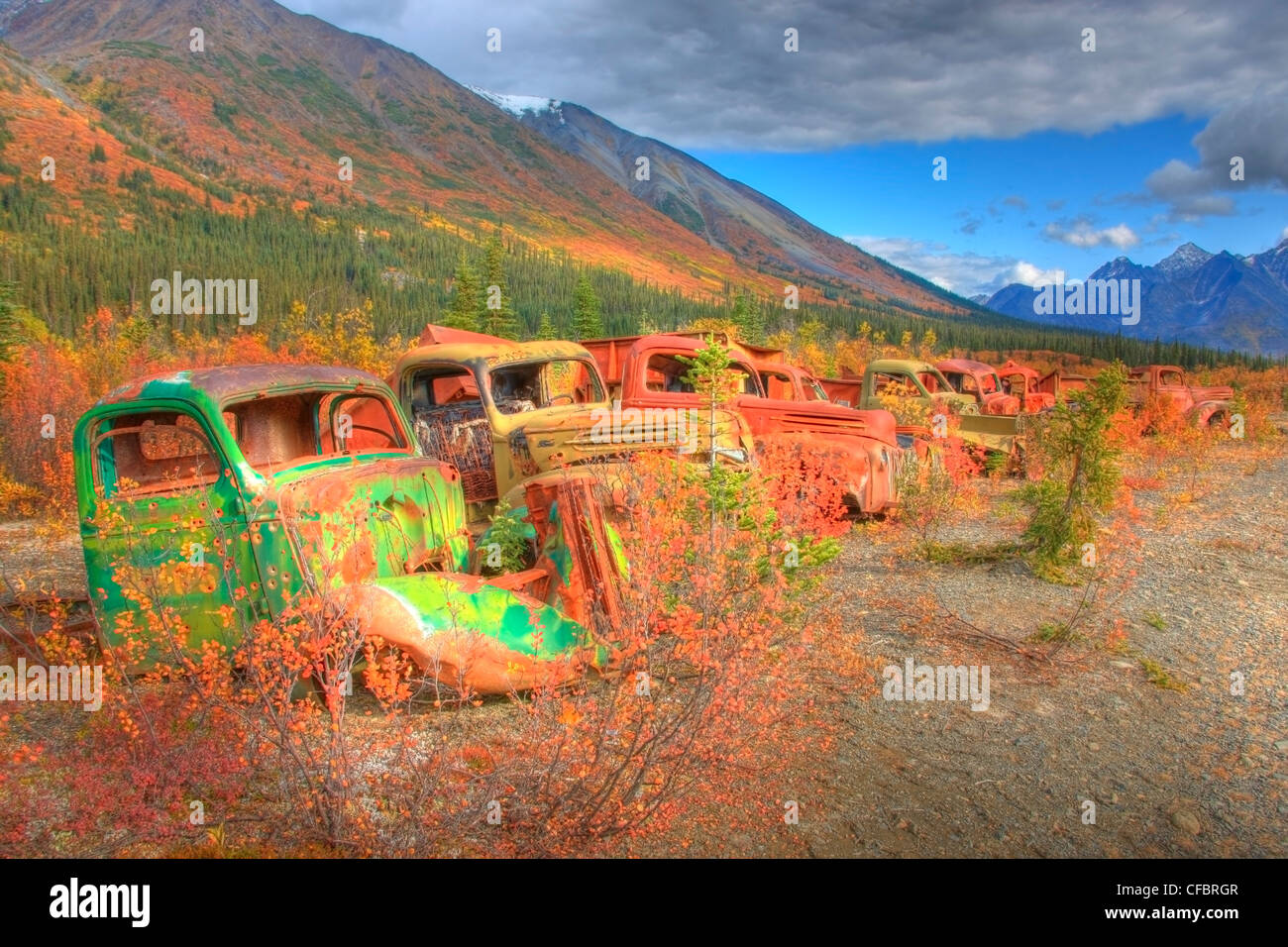 L'Esercito Dump, noto anche come le scadenze fino al nord Canol Road, Yukon. Situato nei pressi di MacMillin Pass. Foto Stock