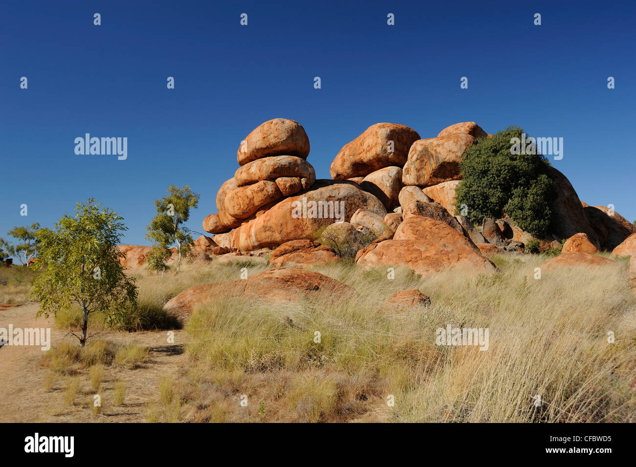 Devils marmi, massi, Wauchope, Stuart Highway, Territorio del Nord, l'Australia Foto Stock