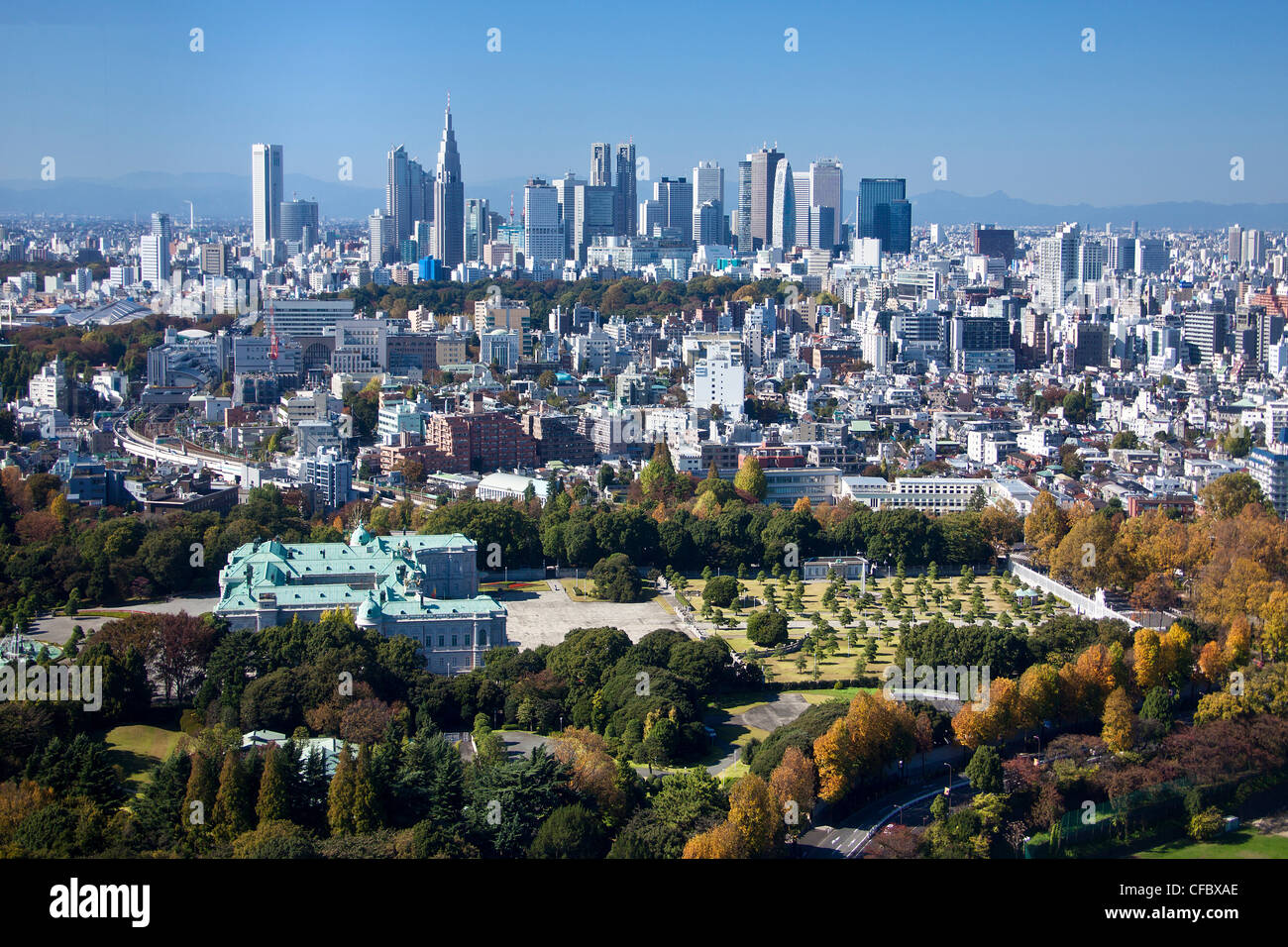 Giappone, Asia, Tokyo, città, Shinjuku, distretto, stato, Guest House, architettura, grandi edifici, città, expressway, giardino, valutazione, Foto Stock