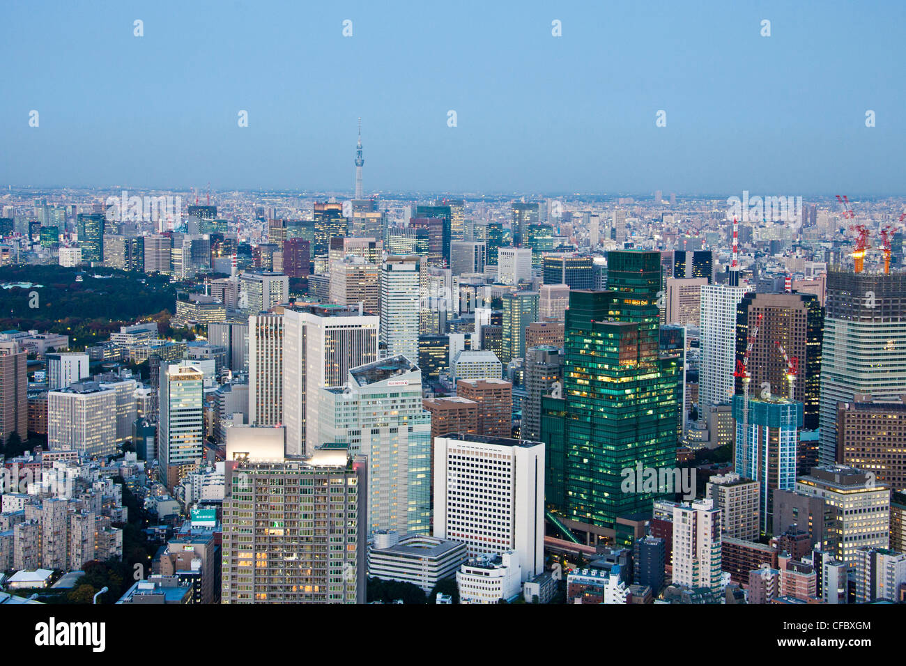 Giappone, Asia, Tokyo, città, centro di Tokyo Sky Tree Tower, architettura, grandi edifici, city e il centro cittadino, enorme, luci, metropoli, Foto Stock