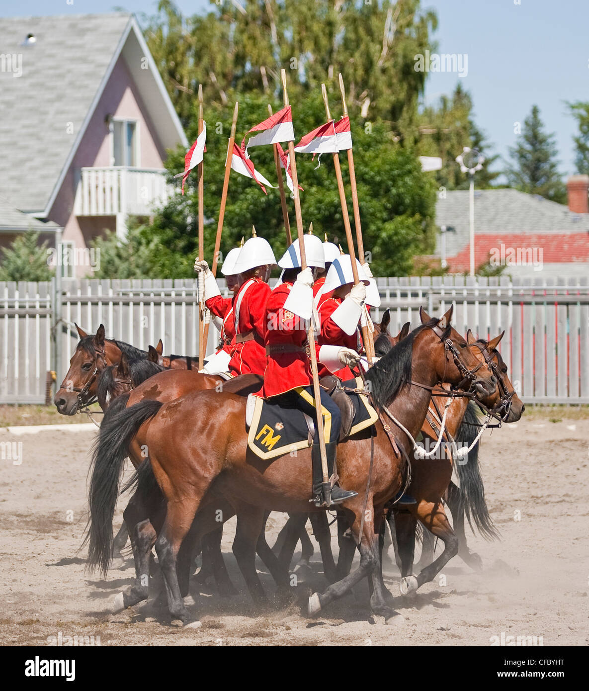 RCMP musical ride, Museo del nord ovest di polizia montata, Fort MacLeod, Alberta. Foto Stock