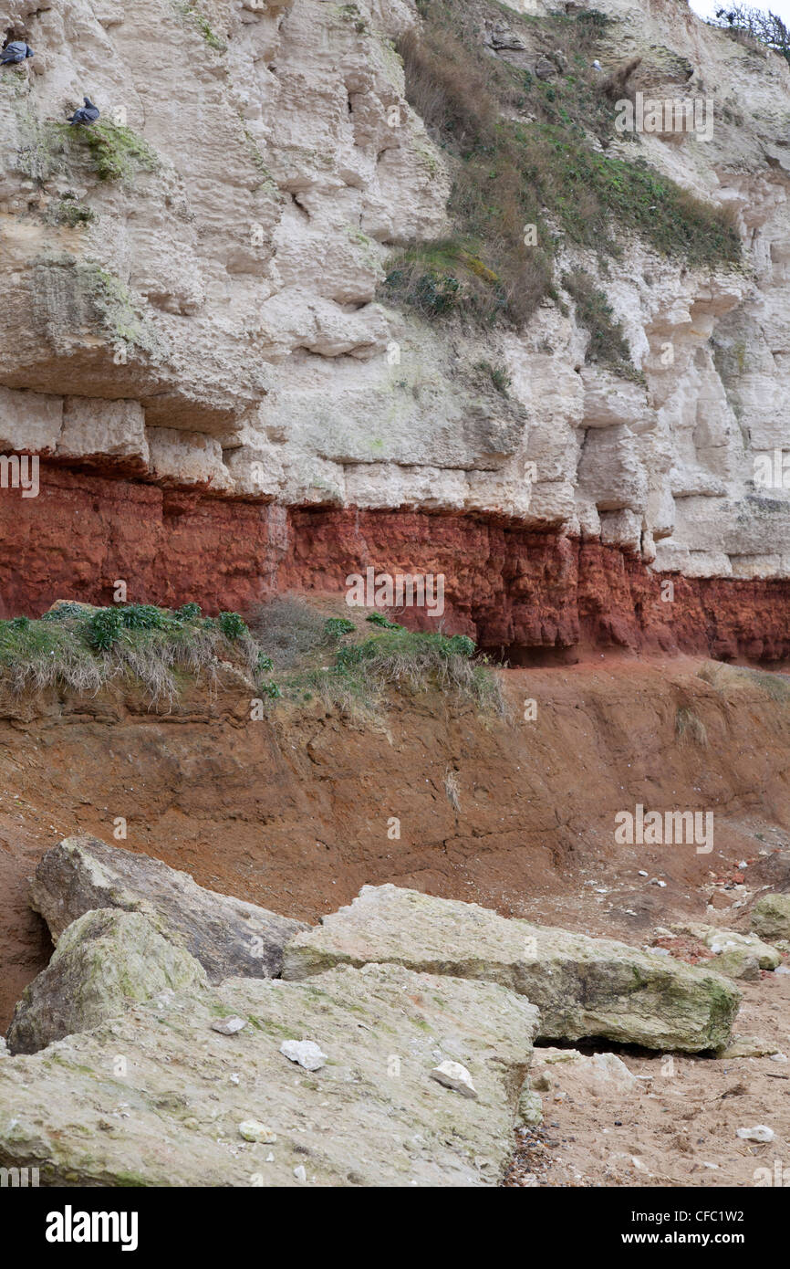 Scogliere, Hunstanton Beach, Norfolk Foto Stock