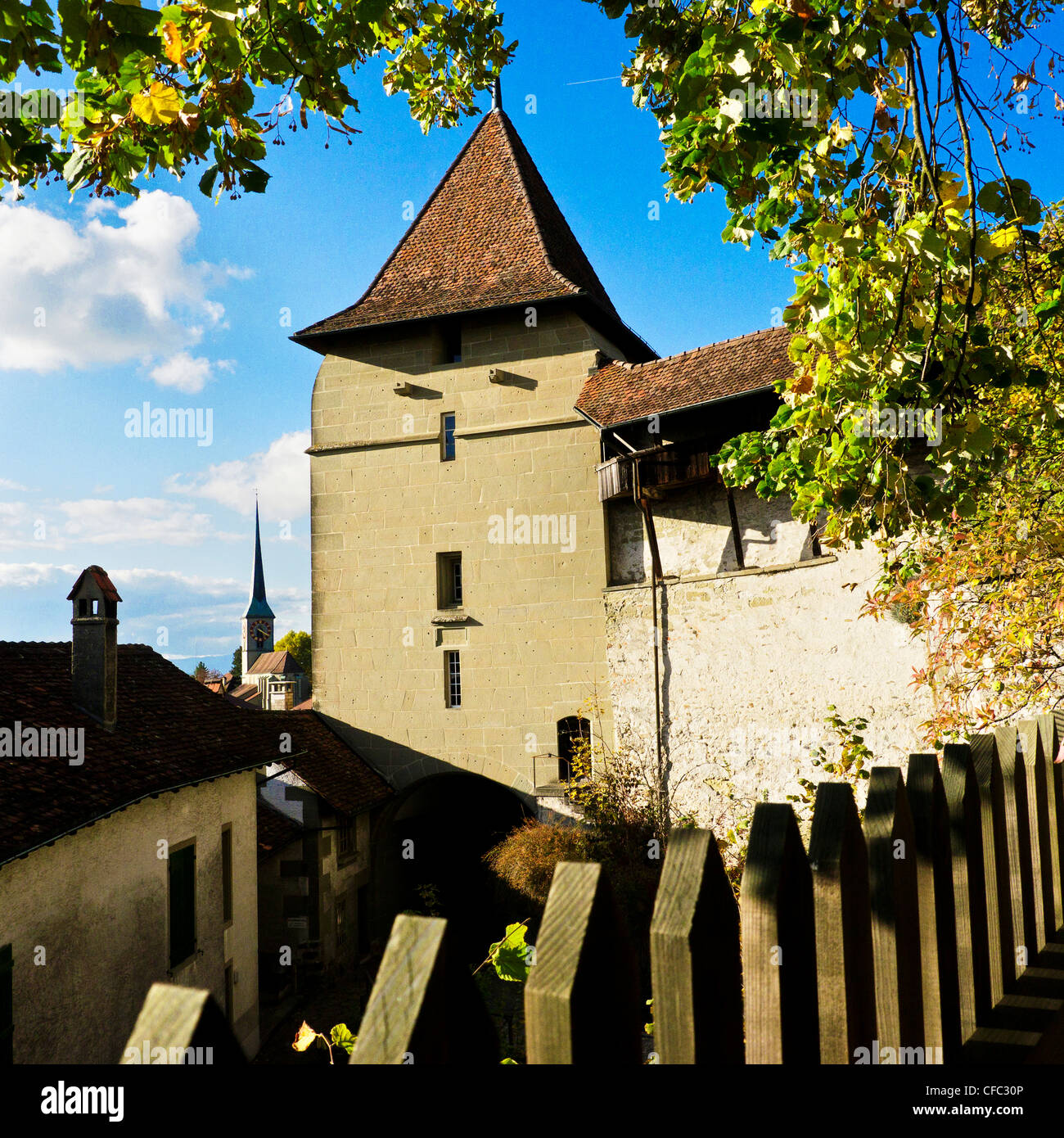 La Svizzera, Canton Berna, Emmental, castello, Torre, recinto, parete Zähringer, alta nobiltà, Medioevo, dark age, in ti medievale Foto Stock