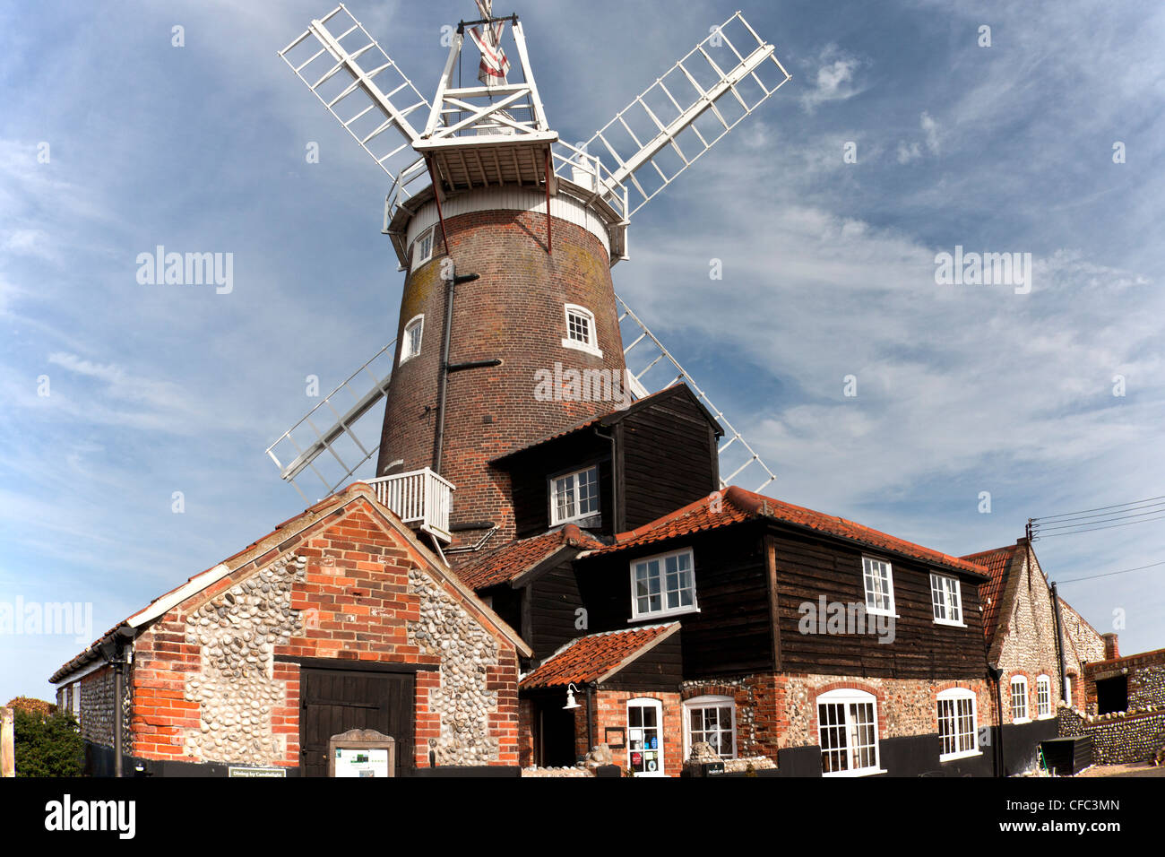 Cley Windmill old xviii secolo restaurato edificio, Cley, North Norfolk. Foto Stock