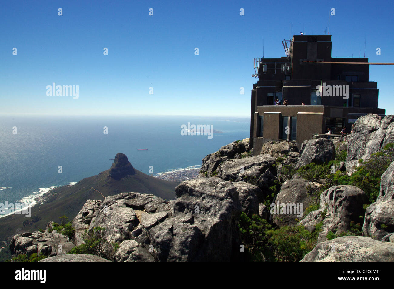 La Cabinovia di Table Mountain Station Foto Stock