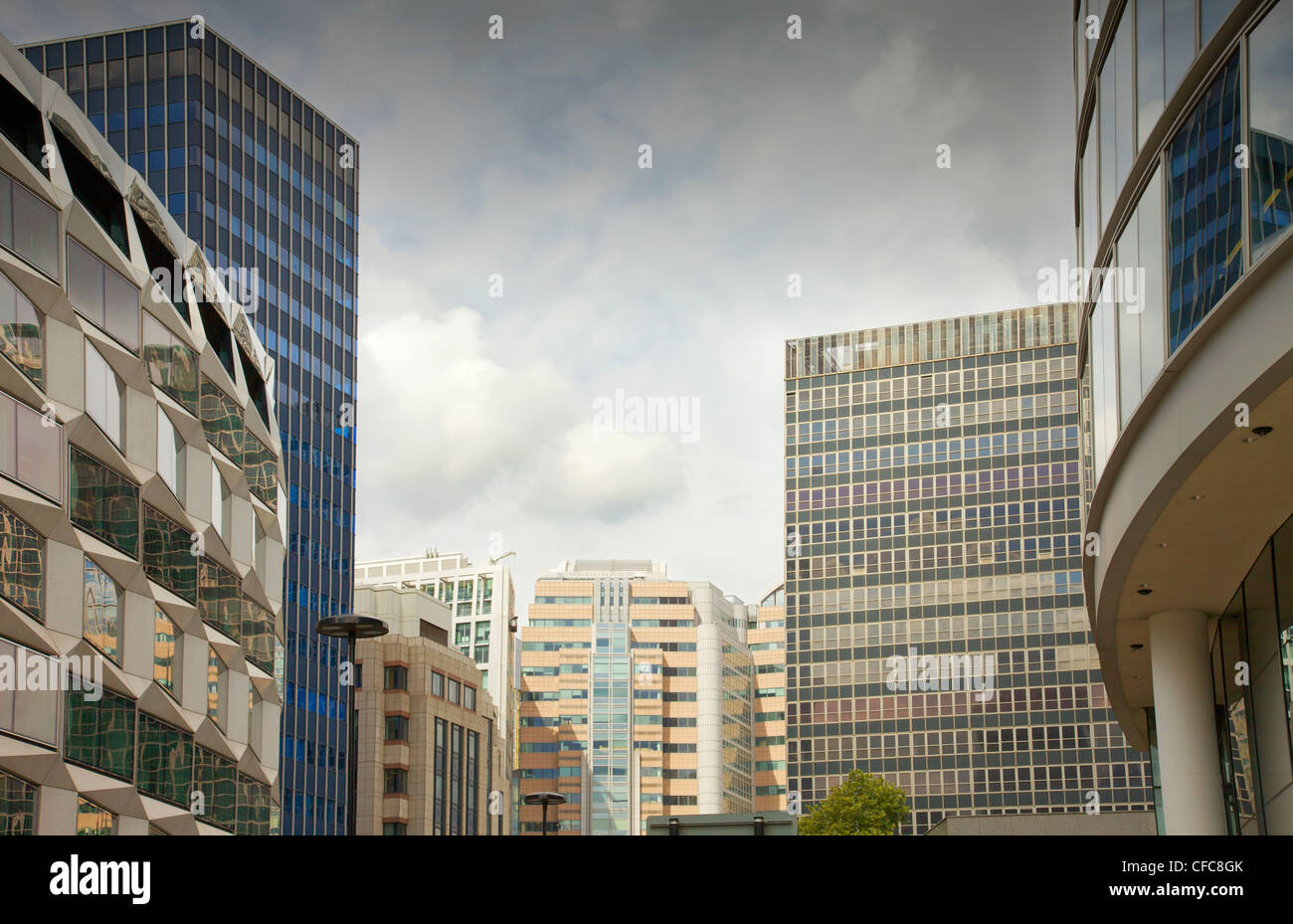 Gli edifici moderni di London Wall Londra, Inghilterra. Foto Stock