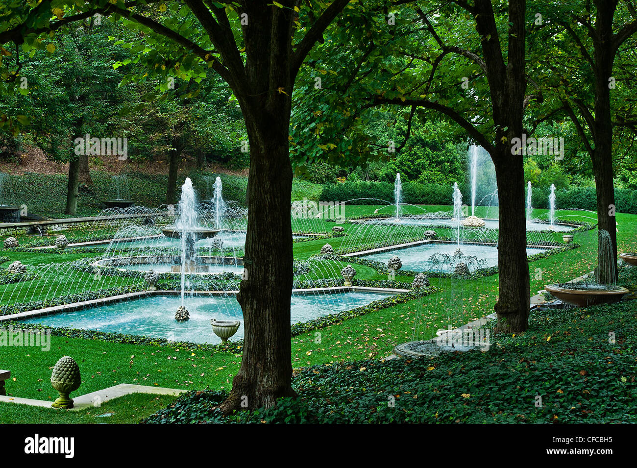 Acqua italiana giardino, Longwood Gardens, Pennsylvania, STATI UNITI D'AMERICA Foto Stock