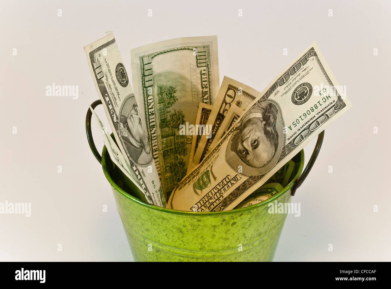 Benna con dollari Foto Stock