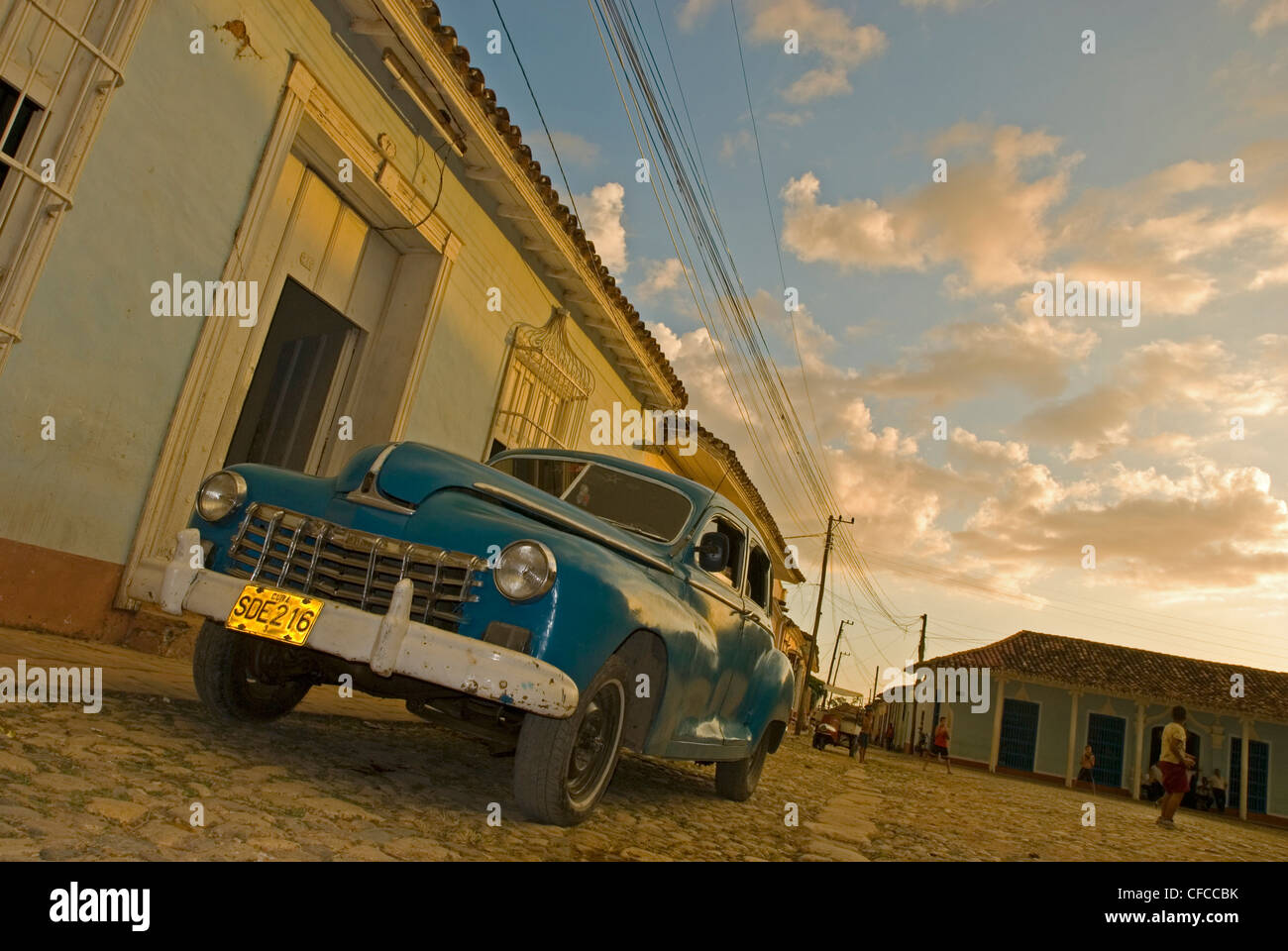 Una delle vecchie automobili classiche in Trinidad, Cuba Foto Stock