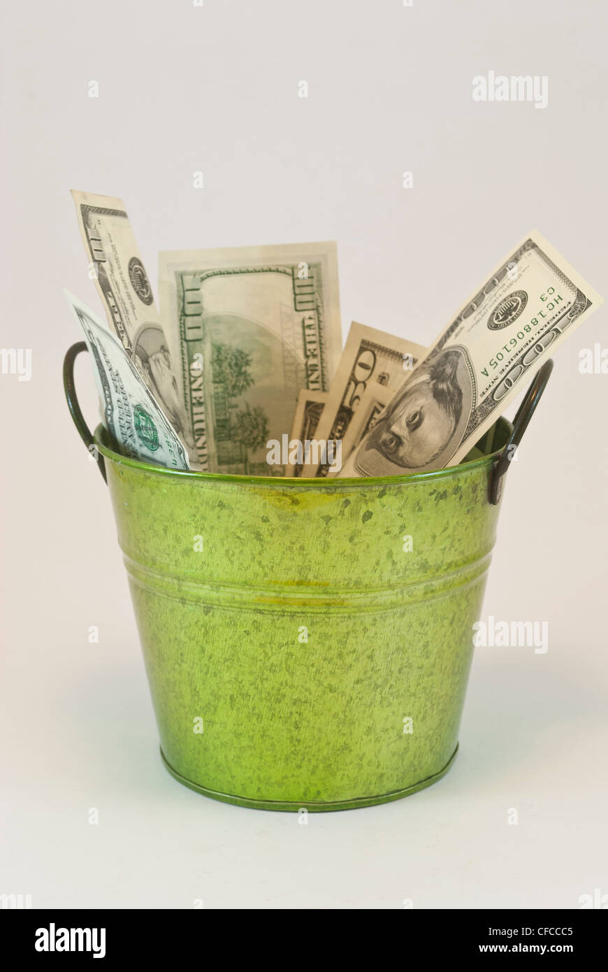 Benna con dollari Foto Stock