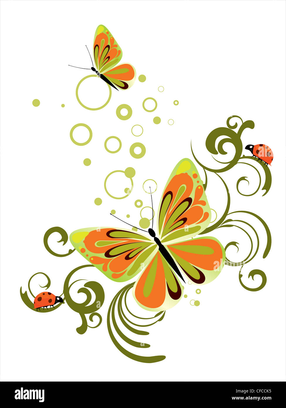 Floral butterfly Foto Stock