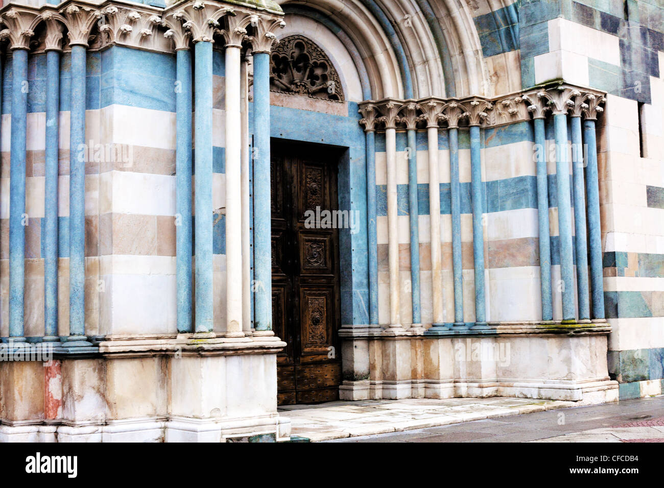 Particolare di San Andreas chiesa, Vercelli Foto Stock